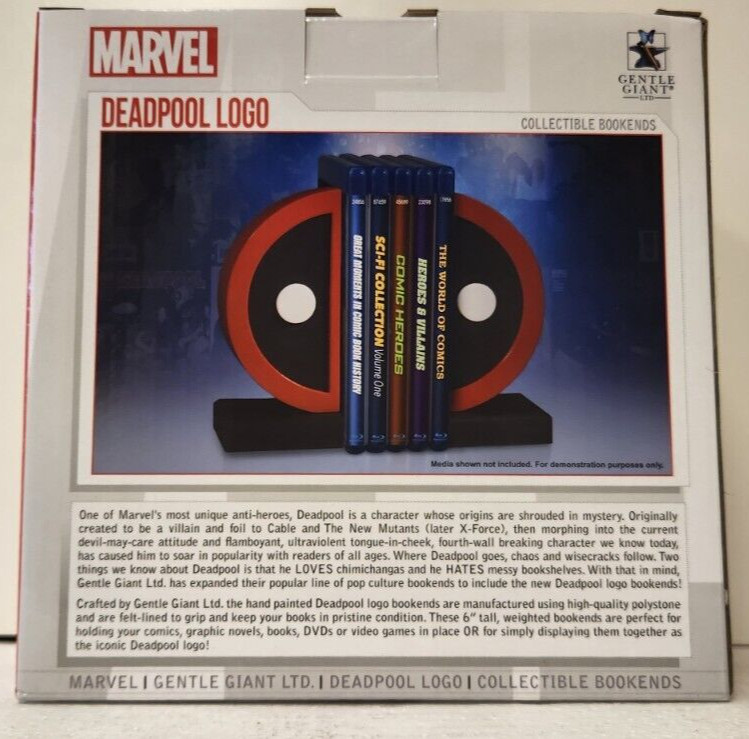 Marvel Deadpool Logo Collectible Bookends NIB