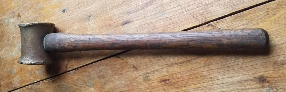 Antique Hammer with Brass Head