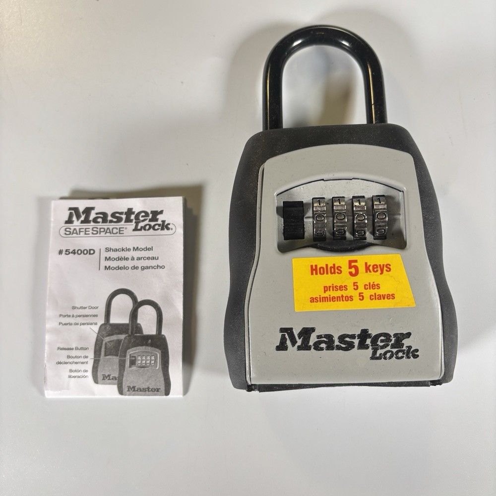 Master Lock 5400D Portable Combination Lock Box - Black