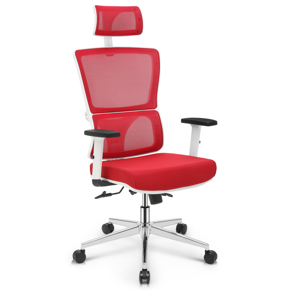 Red Mesh High Back Office Desk Computer Chair Home Adjustable Headrest Task Seat