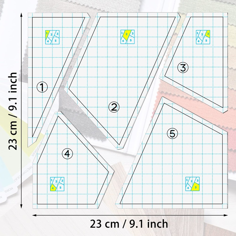 Quilting Template Set Acrylic Cutting Templates for Sewing Machine...