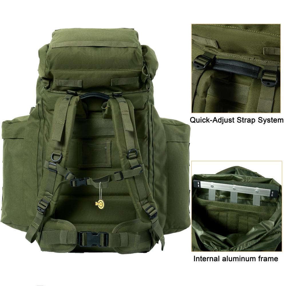 MT PLCE Tactical Backpack 120L Military Rucksack with Internal Frame Olive Drab