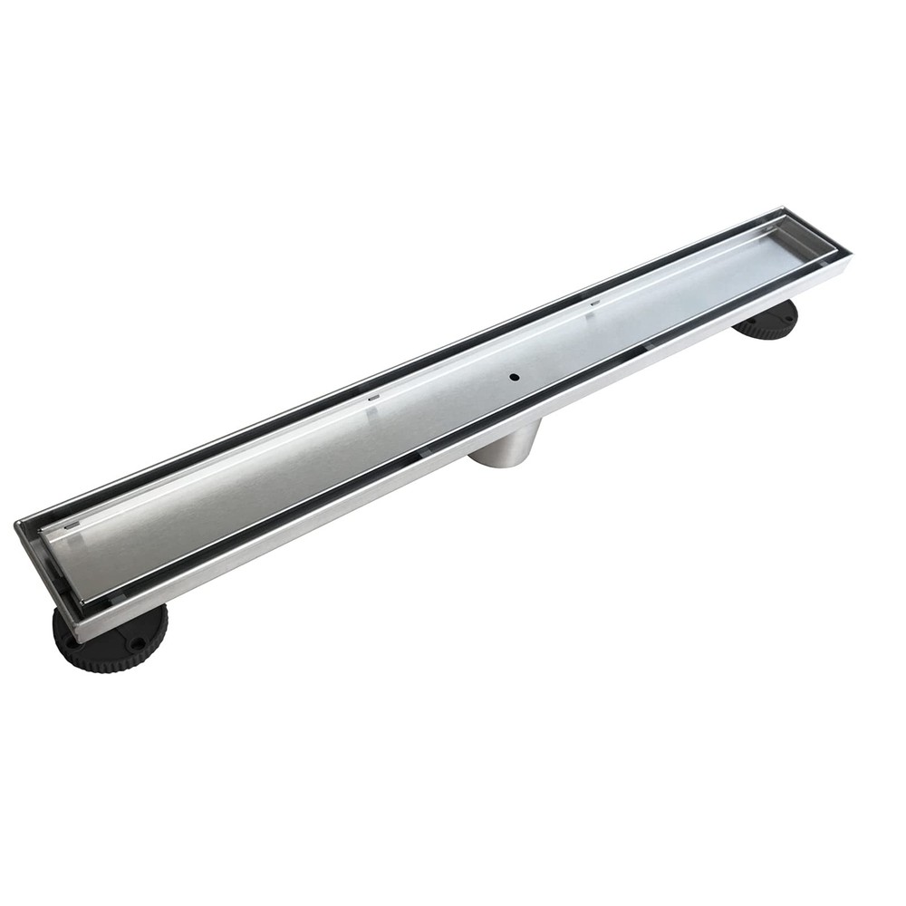 Neodrain 24-Inch Linear Shower Drain with Tile Insert 24 IN, Brushed