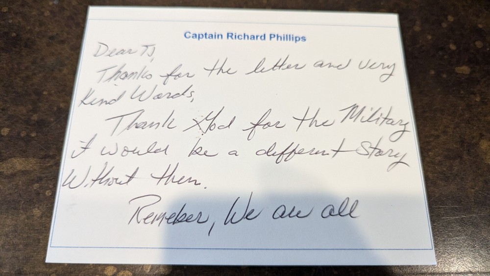 CAPTAIN RICHARD PHILLIPS HAND Card Guaranteed Authentic