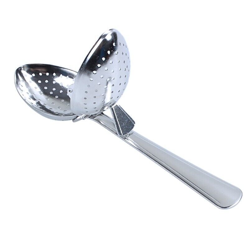 2/4x Silver Plated Stainless Steel Tea Filter Spoon Infuser Strainer Spoon Herbs