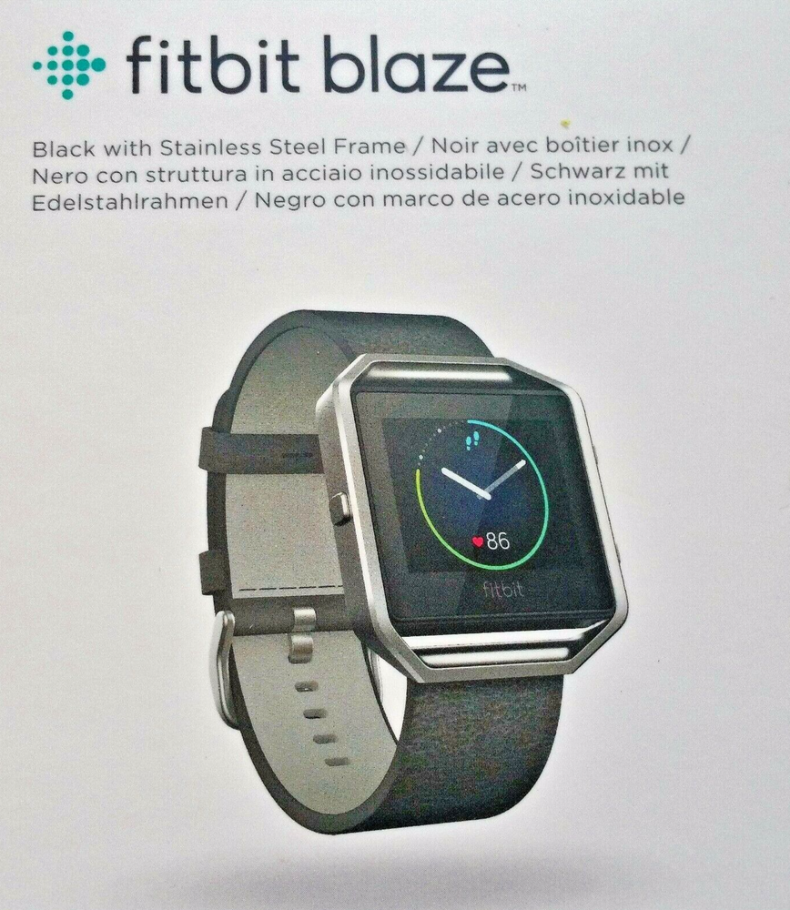 Fitbit Blaze Original Replacement Leather Wrist Band & Frame Large Black OEM