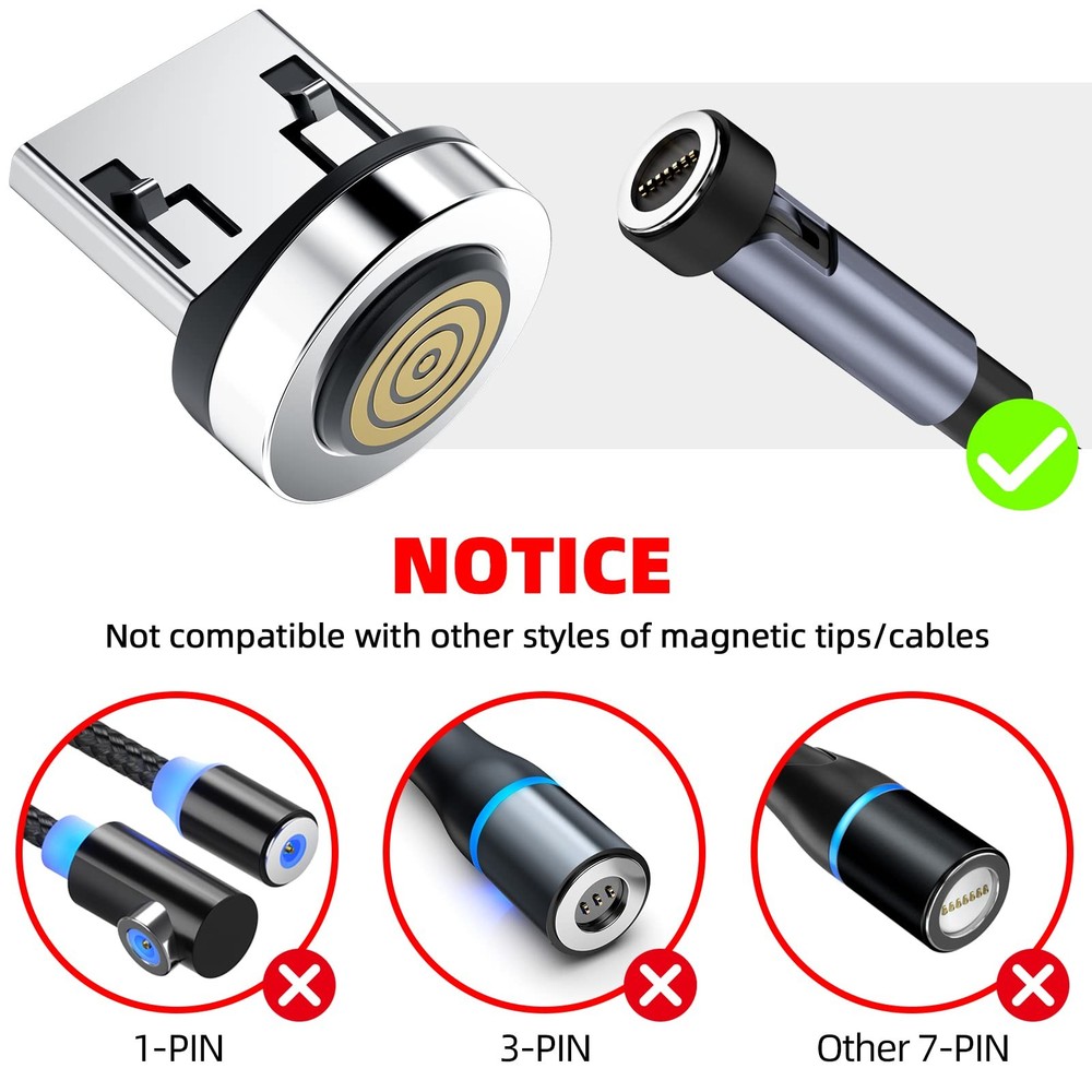 Ankndo Magnetic Phone Cable Adapter [4-Pack] Connector Tip Micro USB