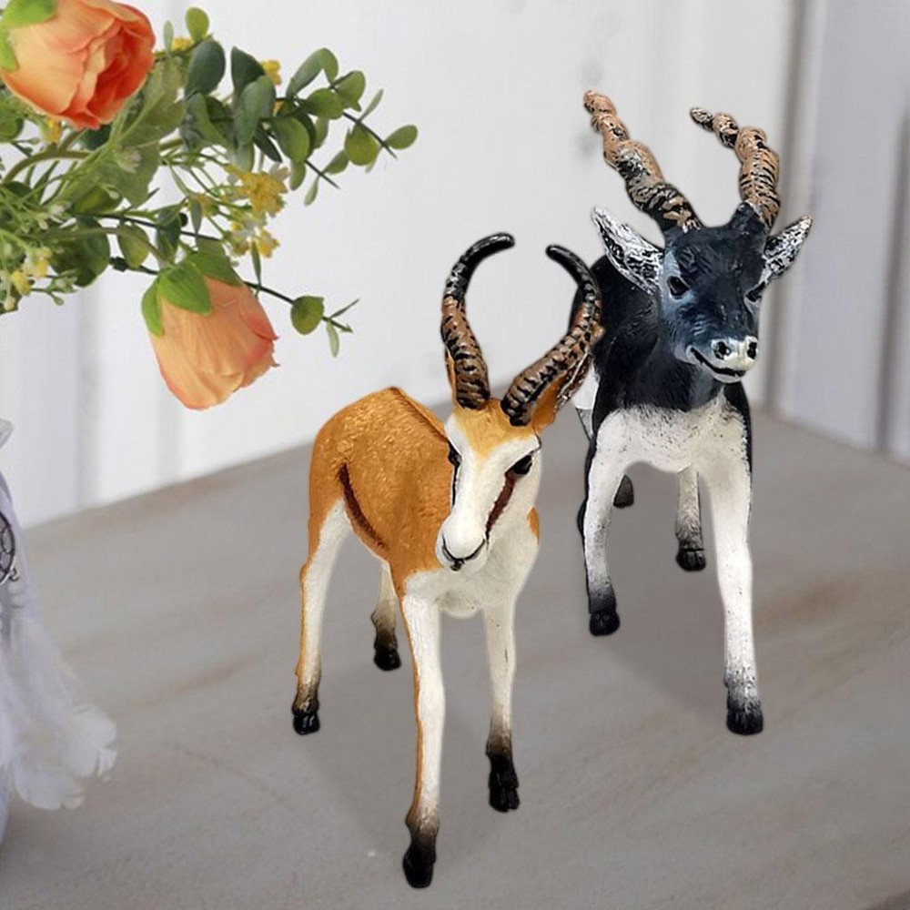 2 Pieces Simulation Antelope Deer Figurines Action Figure