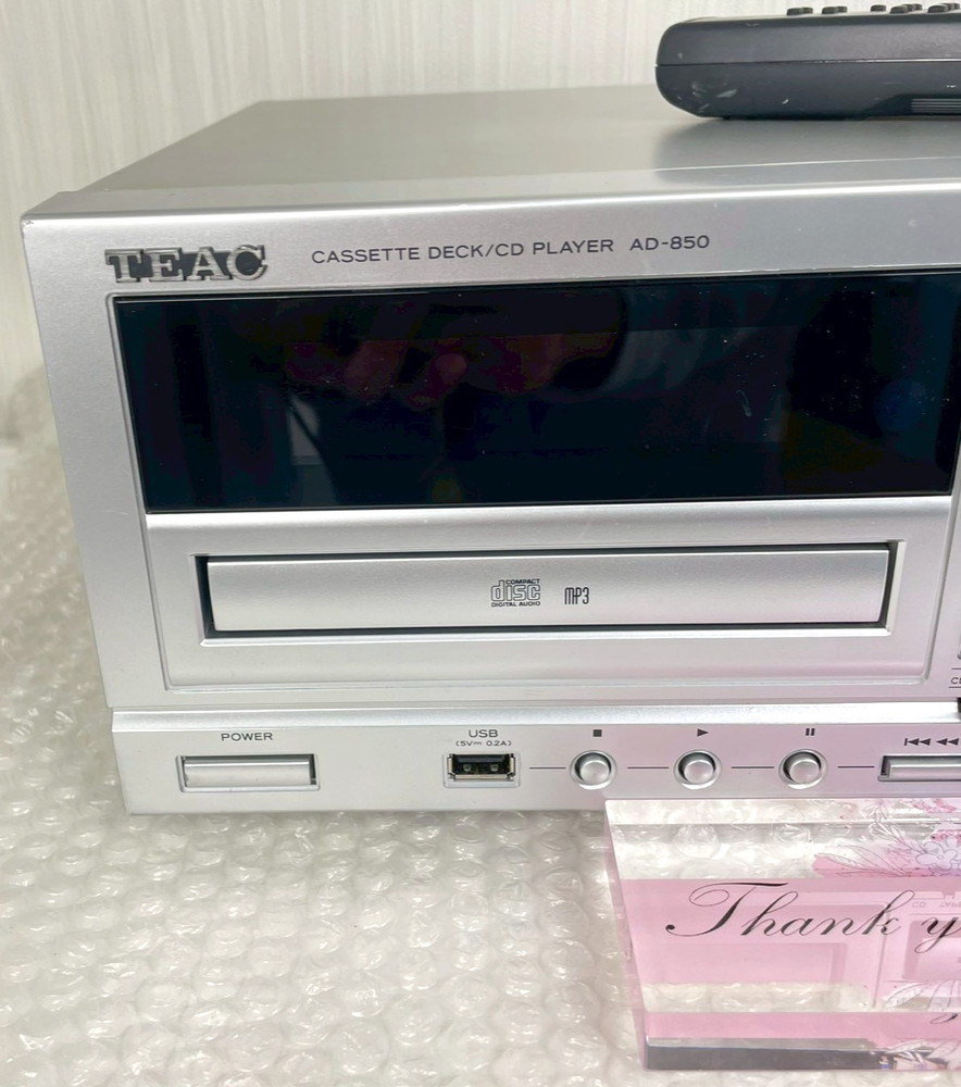 TEAC AD-850 CD Cassette Deck Combo Player With Remote Tested Working