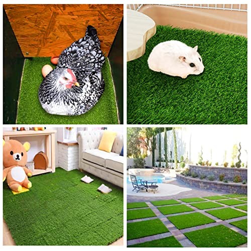 8 Pack Chicken Nesting Box Pads - Washable Artificial Grass Nesting 8pack-Green