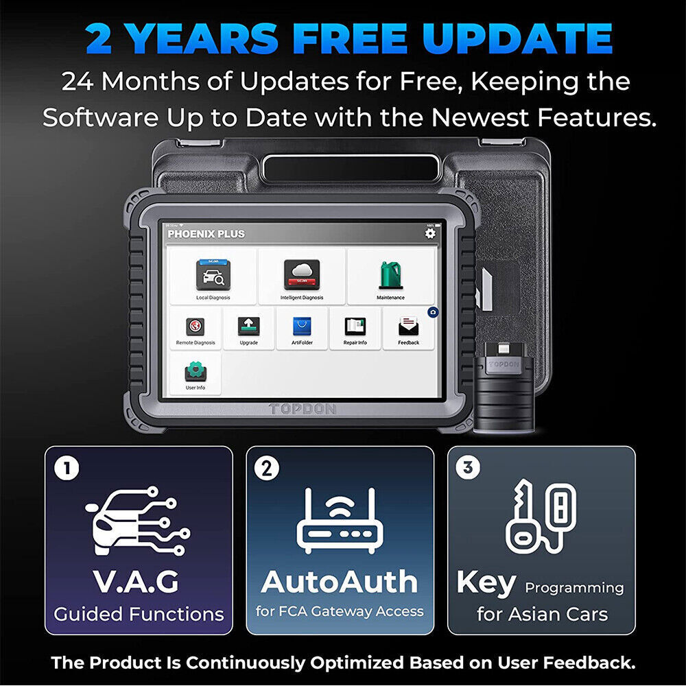 2025 TOPDON Phoenix Plus Bidirectional Car Diagnostic Scanner ECU Coding