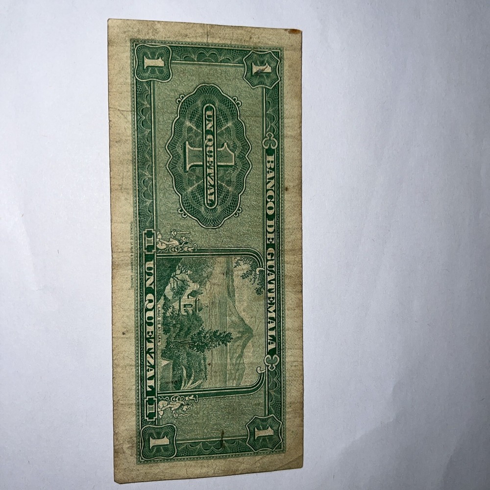 1 Quetzal 1971 Banco De Guatemala Cutting Error Centered Error Possible