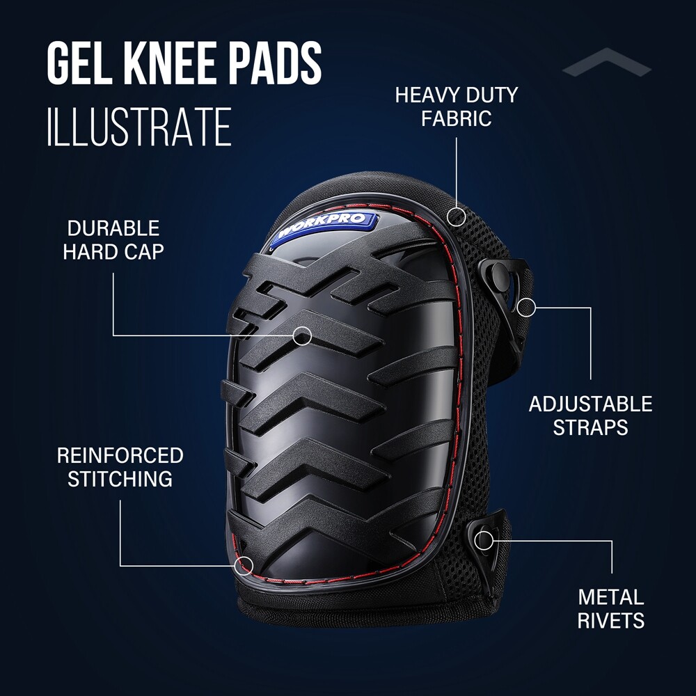 Construction Gel Knee Pads Safety Kneepad Adjustable Buckle Strap Durable Button