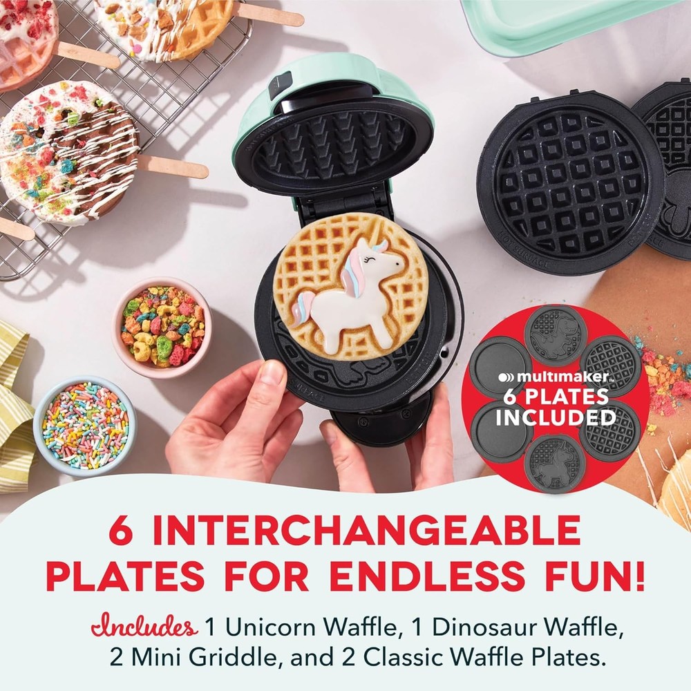 MultiMaker® Mini System Compact Waffle Maker Family Breakfasts Removable Griddle