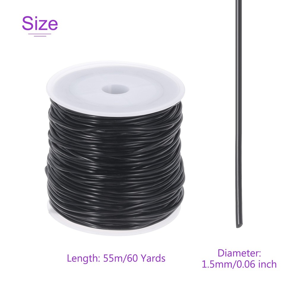 Elastic String for Bracelets,1.5mm Stretch Bead Cord Strings Black ,55m