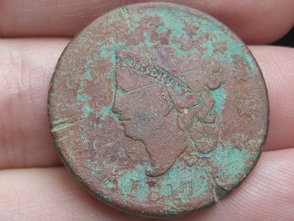 1817 Matron Head Large Cent Penny- 13 Stars- Shipwreck Effect
