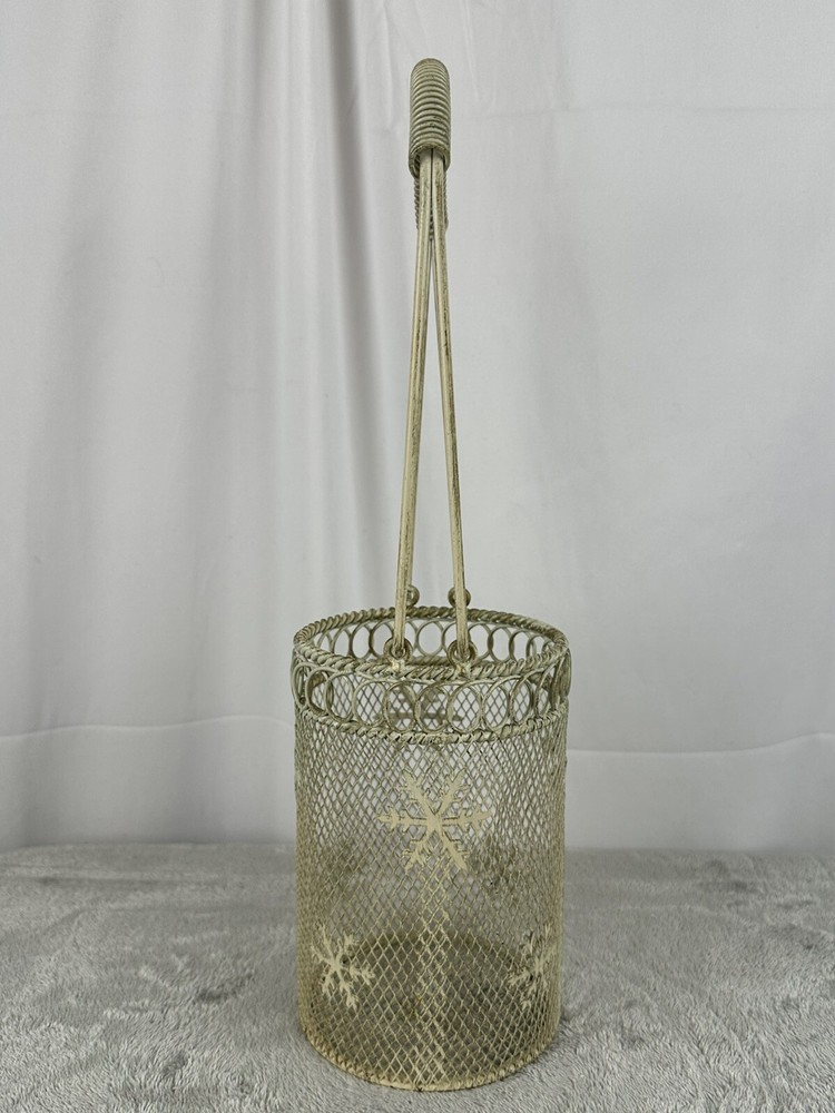 Decorative Metal Basket Snowflake Design