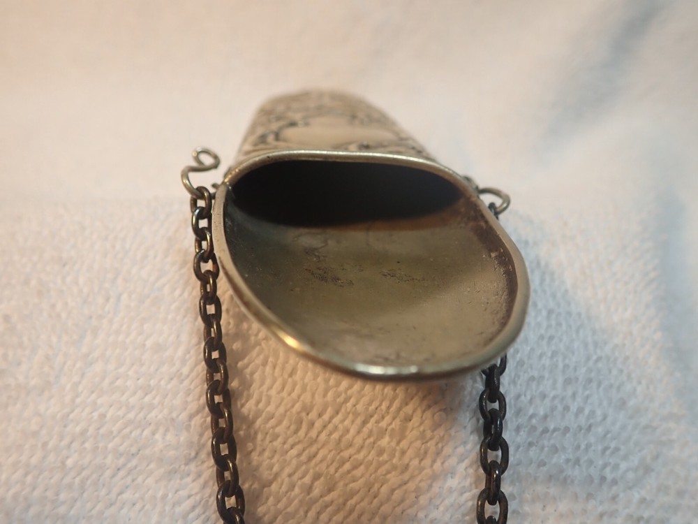 1890'S BEAUTIFUL SILVER CHATELAINE CASE WITH BELT HOOK GREAT REPOUSSE!