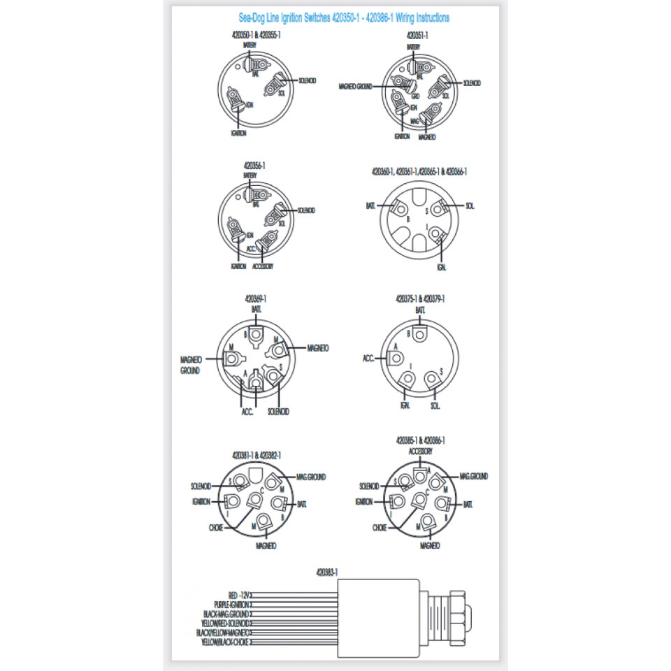 Seadog 420355-1 Stamped Brass Three Position Ignition Switch w/Cap