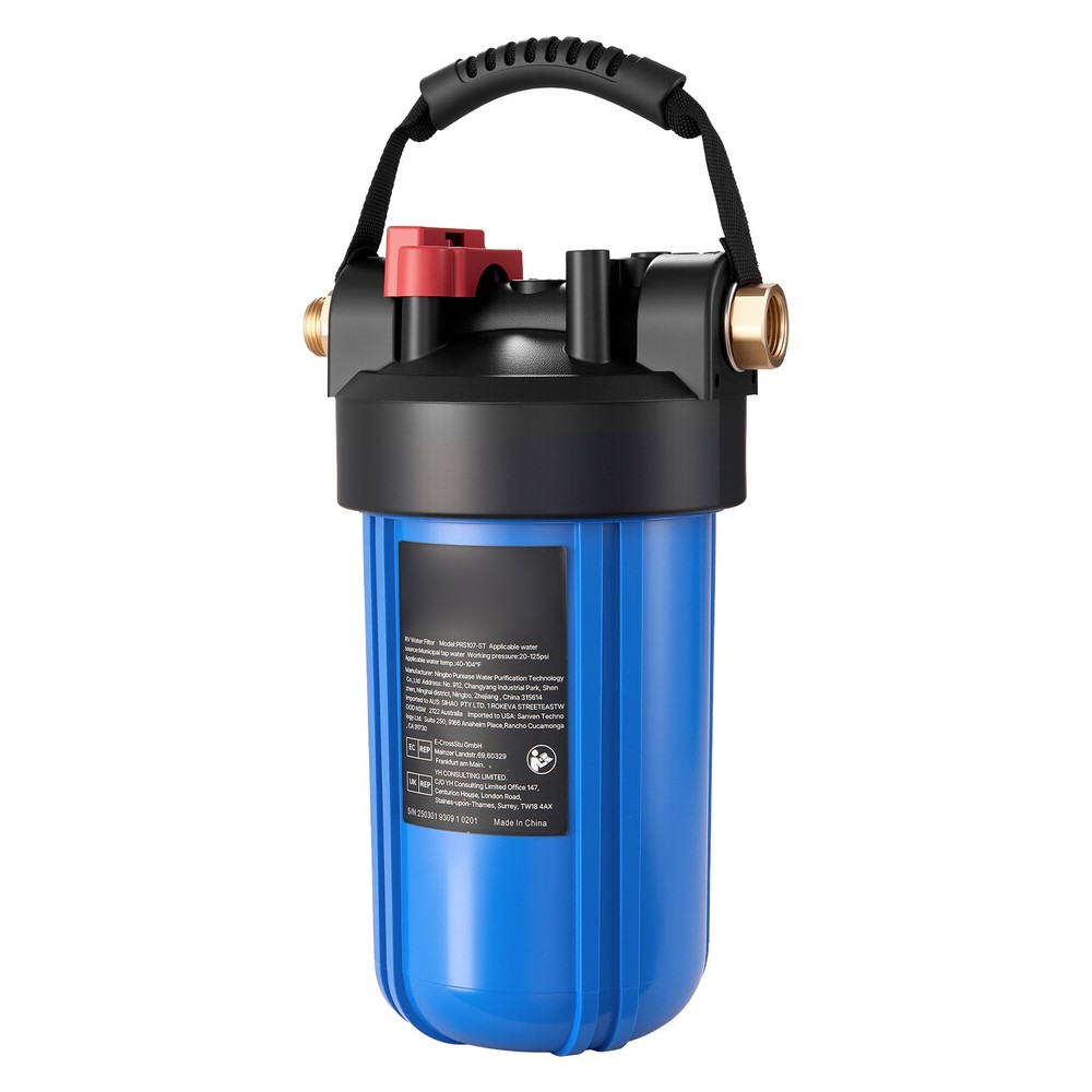 RV Water Filter System with Replaceable Cartridge for Clean Water RV Boat