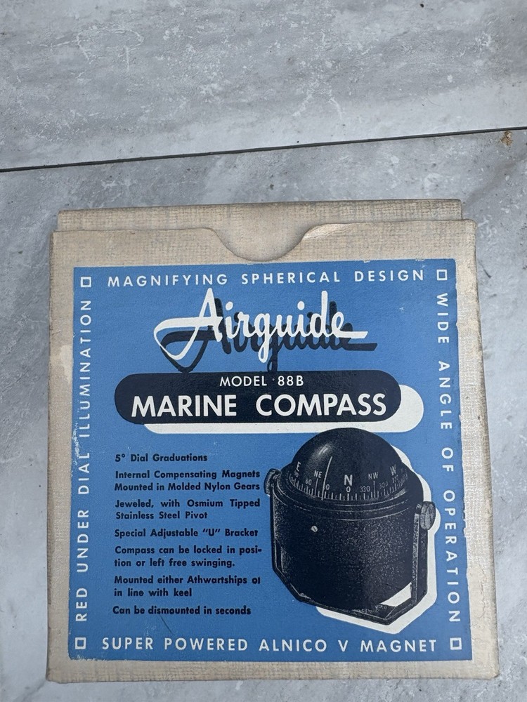Airguide Vintage Nautical Boat Compass Model 88