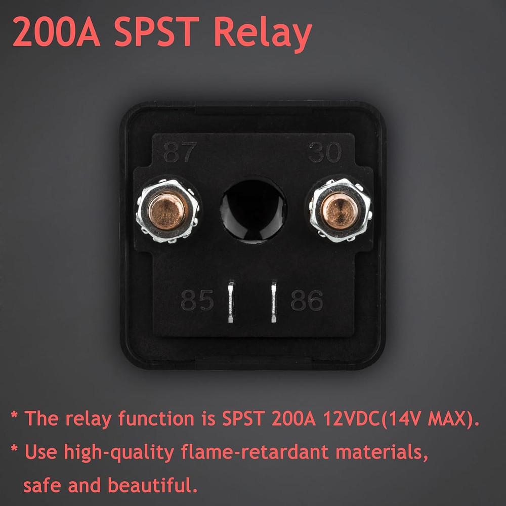 2 Pack 12V 200 Amp Continuous Duty Relay Switch Car Starter Heavy Duty Split Ch