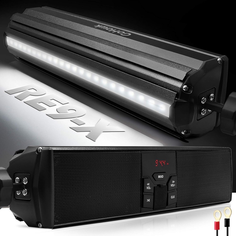 Dynamic Waterproof Motorcycle Audio System with Bluetooth and LED Lightshow