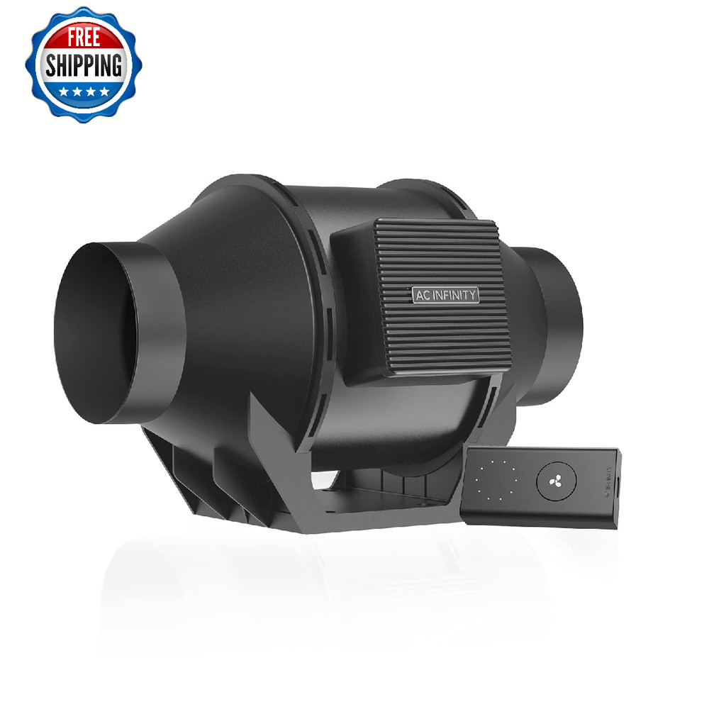 AC Infinity CLOUDLINE A4 Quiet 4" Inline Duct Fan w/ 10-Speed Controller EC Moto