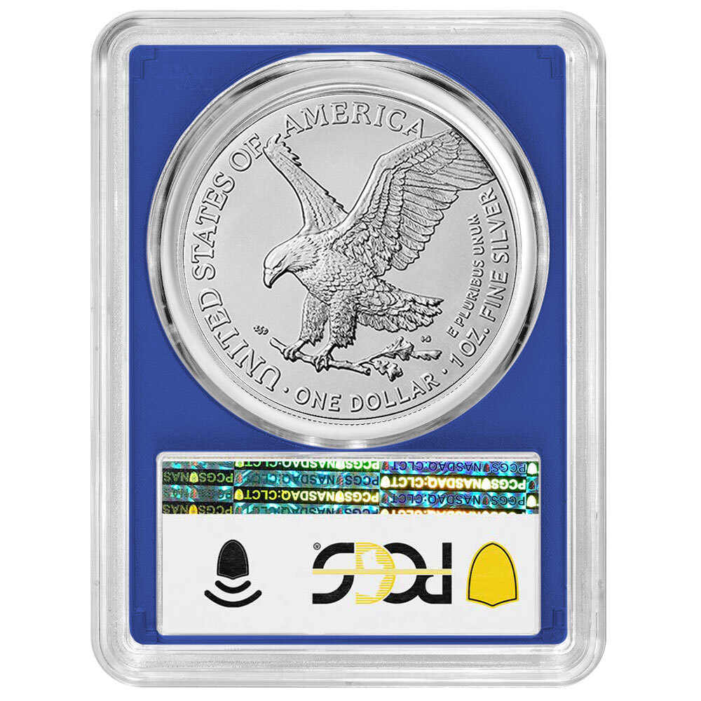 2025 (W) $1 American Silver Eagle PCGS MS69 Blue Label Blue Frame