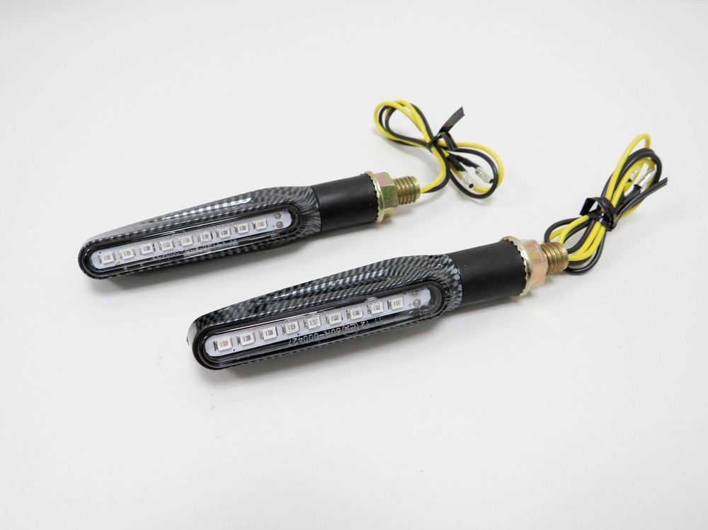 Indicators Carbon Look LED Sequential Wave Set 4 For Kymco MXU 500i (Quad) 2010