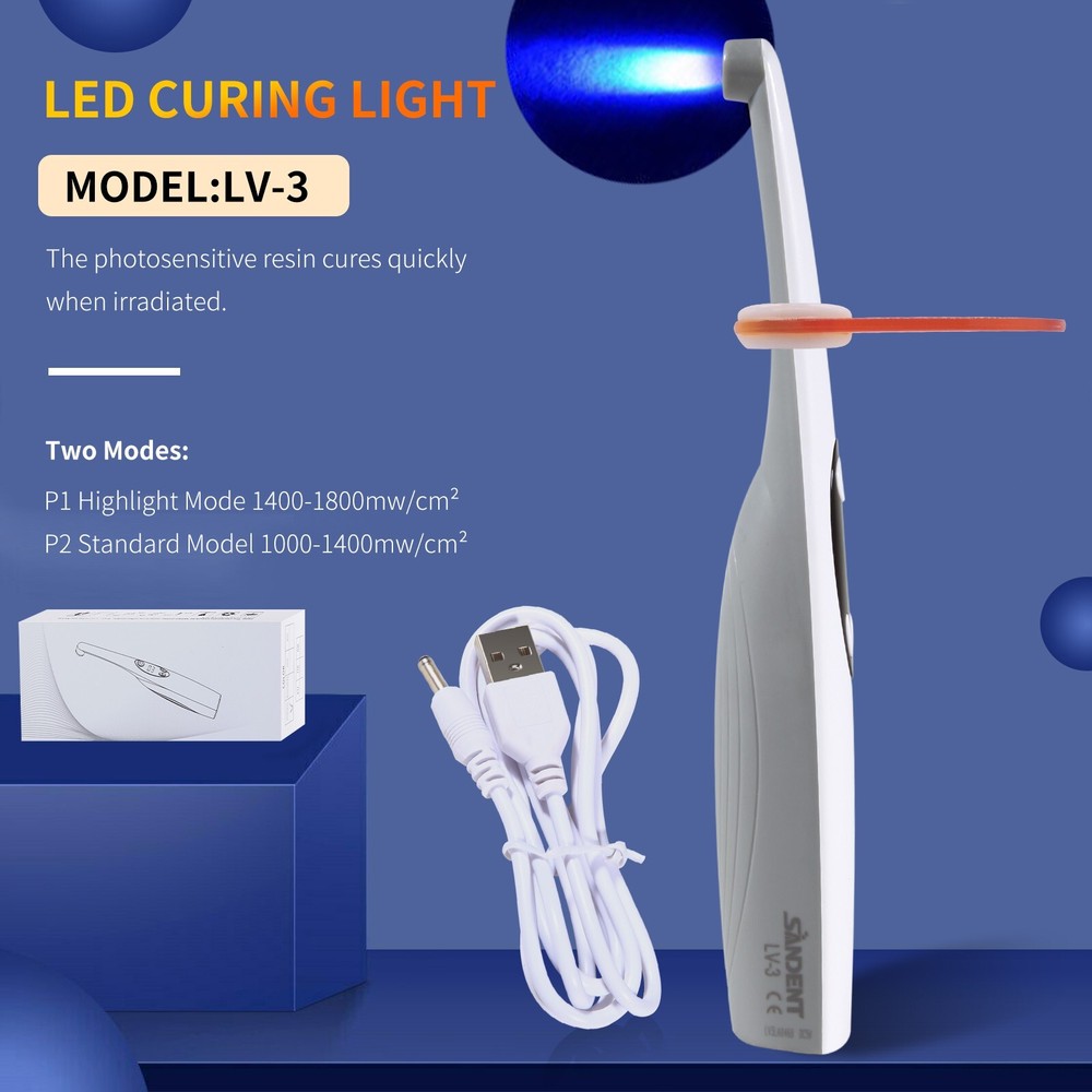 Dental Wireless Cordless iLed 3 Second LED Curing Light 3S Cure Lamp US plug LV3