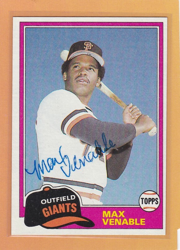 MAX VENABLE AUTOGRAPH GIANTS BASEBALL *032