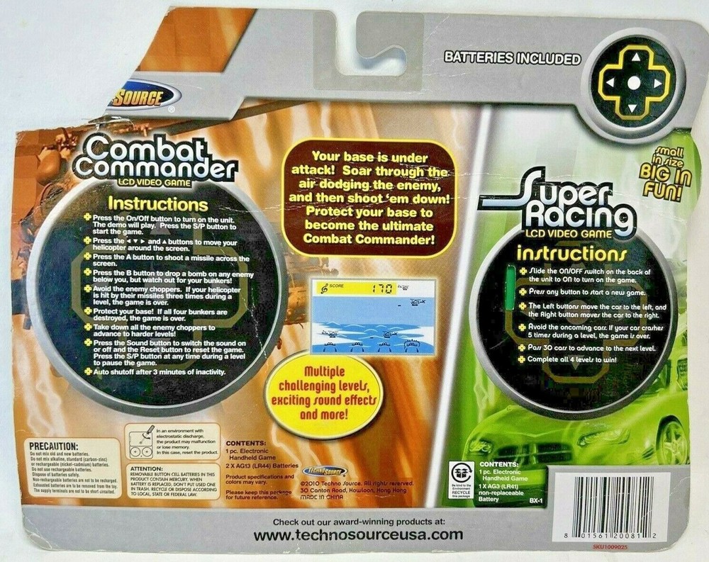 Two-Pack Combat Commander & Super Racing LCD Handheld Video Games