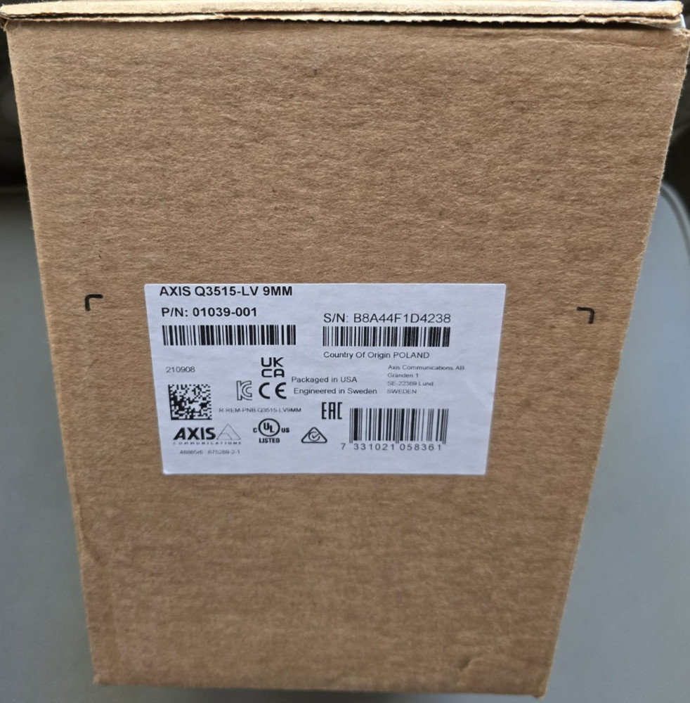 Axis 01039-001 Q3515-LV 9mm Network Dome Security Camera