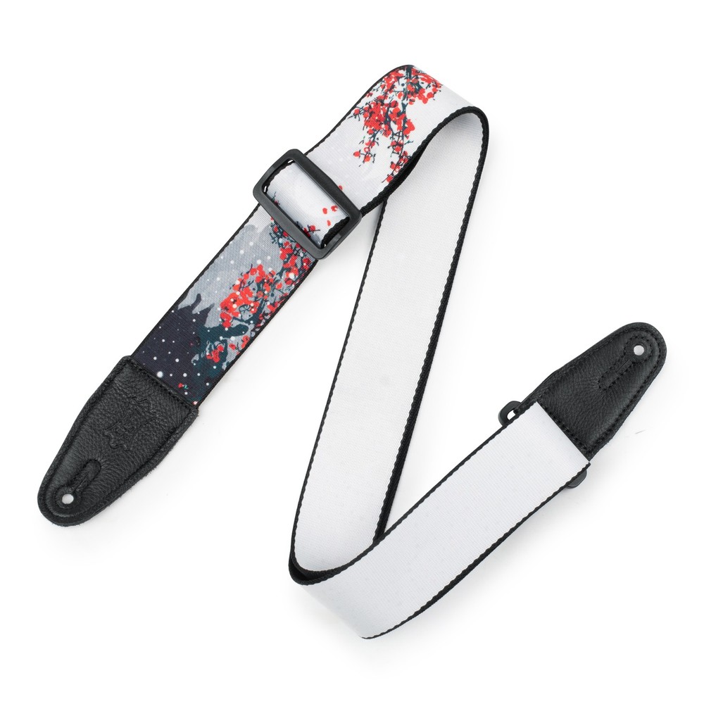 Levy's MPD2-116 Polyester Guitar Strap - Cherry Blossoms & Snow