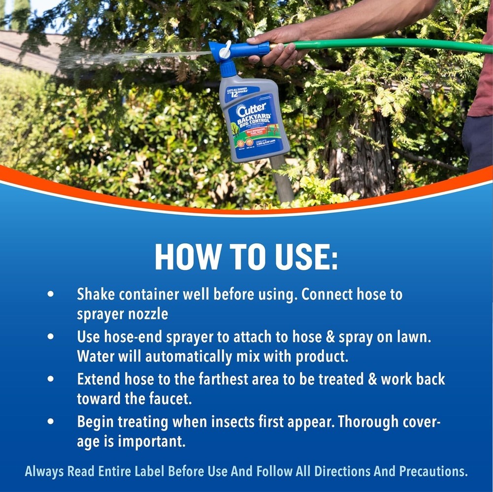 Backyard Bug Control Spray 2-Pack – Kills Mosquitoes, Fleas, Ants, 32 oz Each