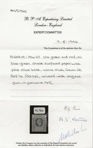 NIGERIA 1914/29 SG 11b MNH CERT