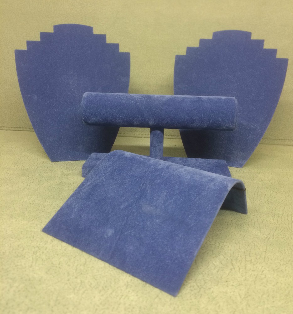 Jewellery Display Set in summer blue suedette