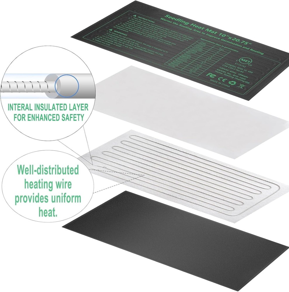 Consistent Heating Mats for Indoor Seed Starting, Fermentation & Terrariums