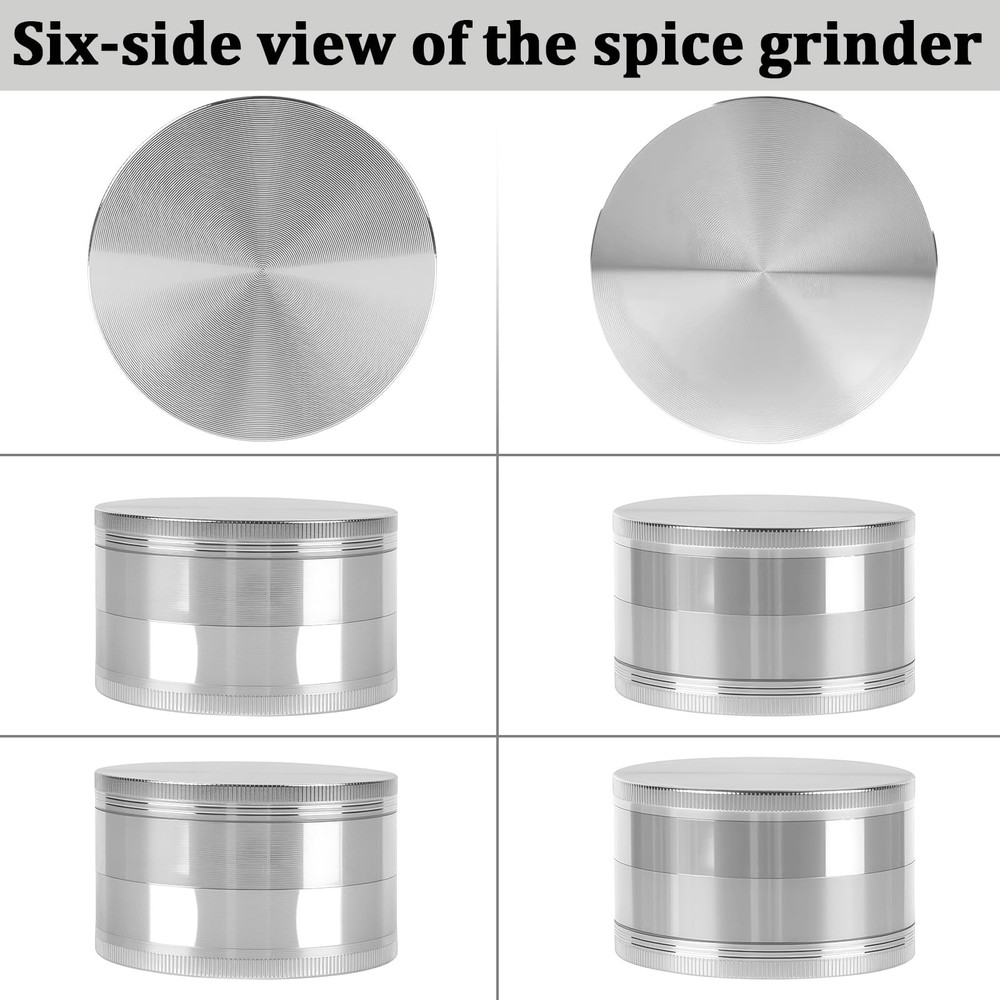 2.5 Inch Spice Grinder for Kitchen (Silver)