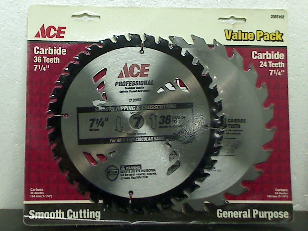 Carbide 7 - 1/4" 36 Teeth Smooth Cutting 24 Teeth General Purpose Value Pack FS