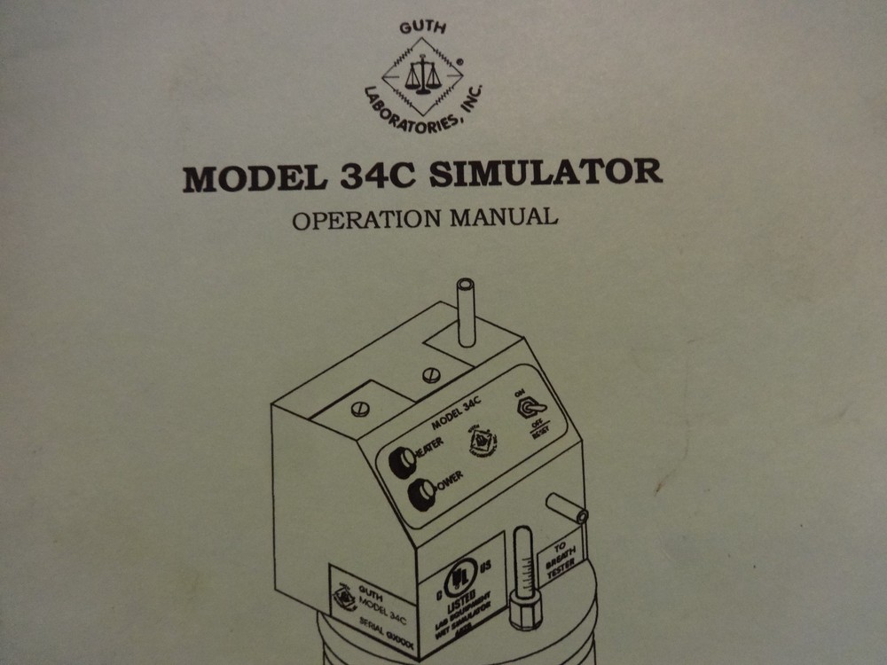 GUTH LABRATORY Model 34C Simulator OPERATION MANUAL