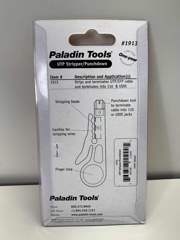 Paladin Tools Utp Stripper Punchdown 1913