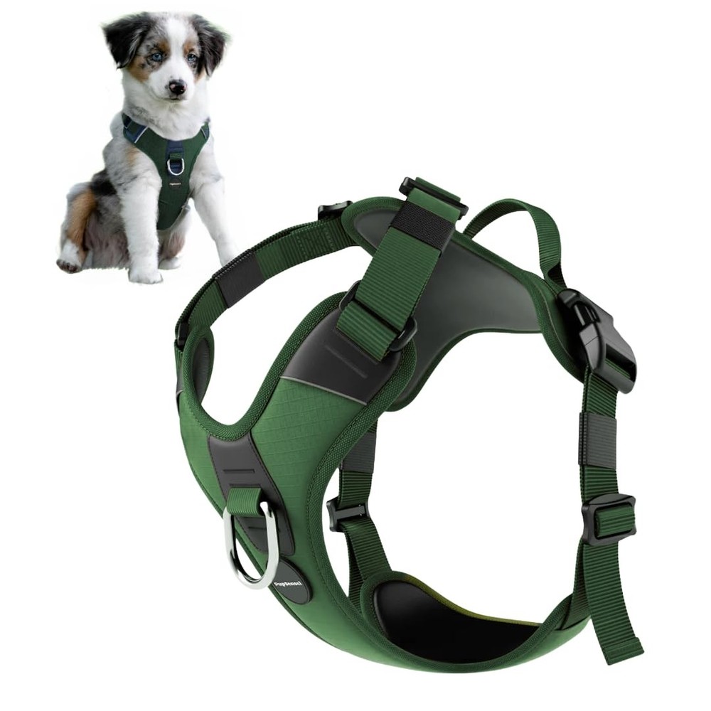 No Pull Dog Harness - Durable Polyester Puppy Harness with Front Anti-Pull Lo...