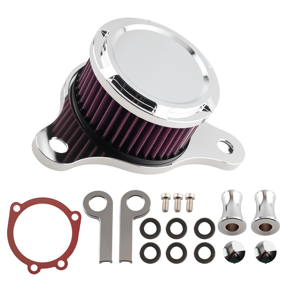 Billet Air Filter System for Harley Softail Dyna 1993-2017 Chrome Red