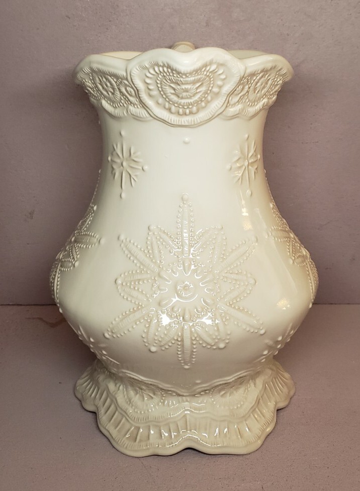 Vintage Ivory Christmas Snowflake Pitcher