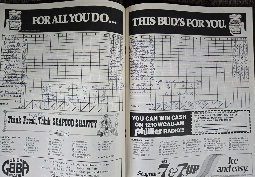 1982 MLB Philadelphia Phillies Program Mike Schmidt Cover 6/8/1982