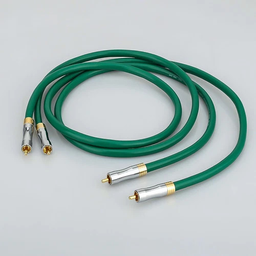 Pair Silver Plated Shielded HiFi RCA Cable Audio Signal Interconnect Cable