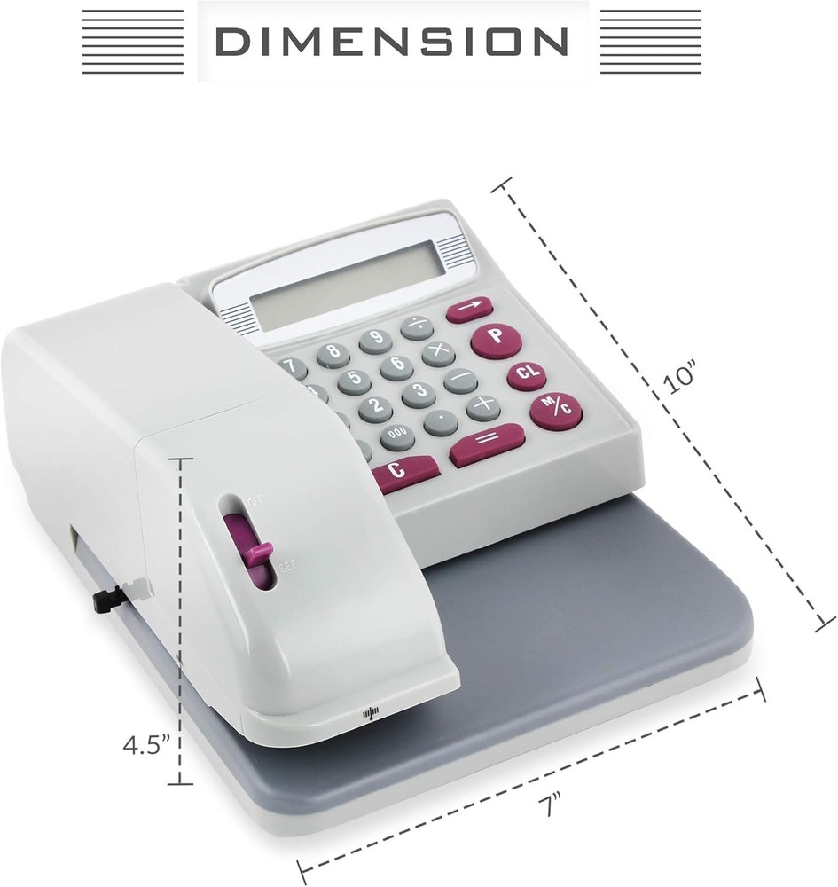 Electronic Check Writer with 12-Digit Display – Secure Printing for All Curre...