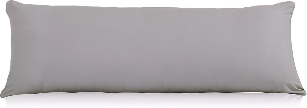 Classic Silver Grey Microfiber Pillow Cover 21"x54" - Zipper Closure for Ease